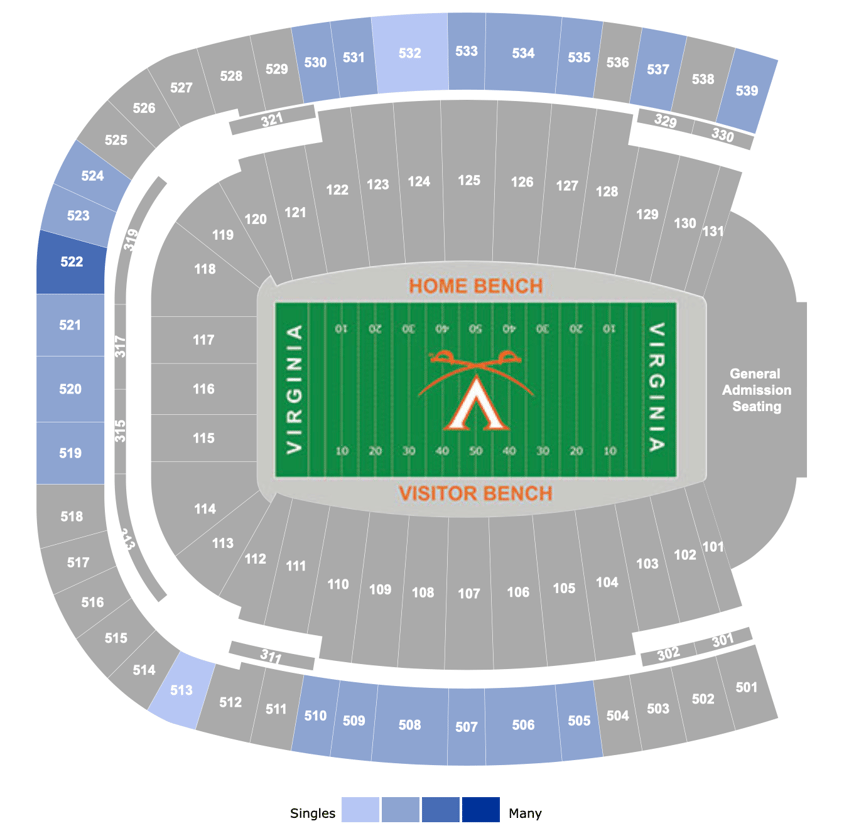 Uva Scott Stadium Seating Chart